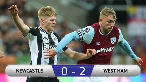 Kết quả Newcastle 0-2 West Ham: Chích chòe bất ngờ ngã cây